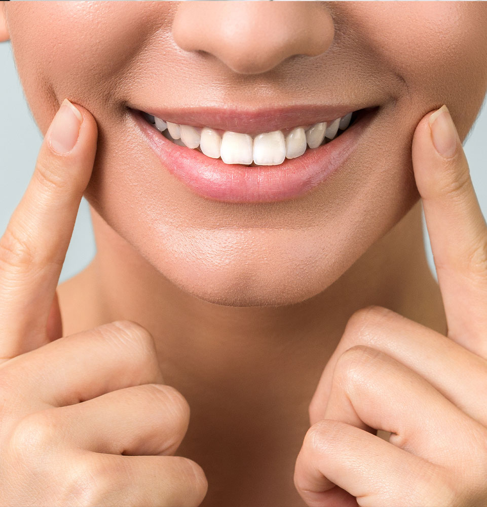 close up of bright white smile