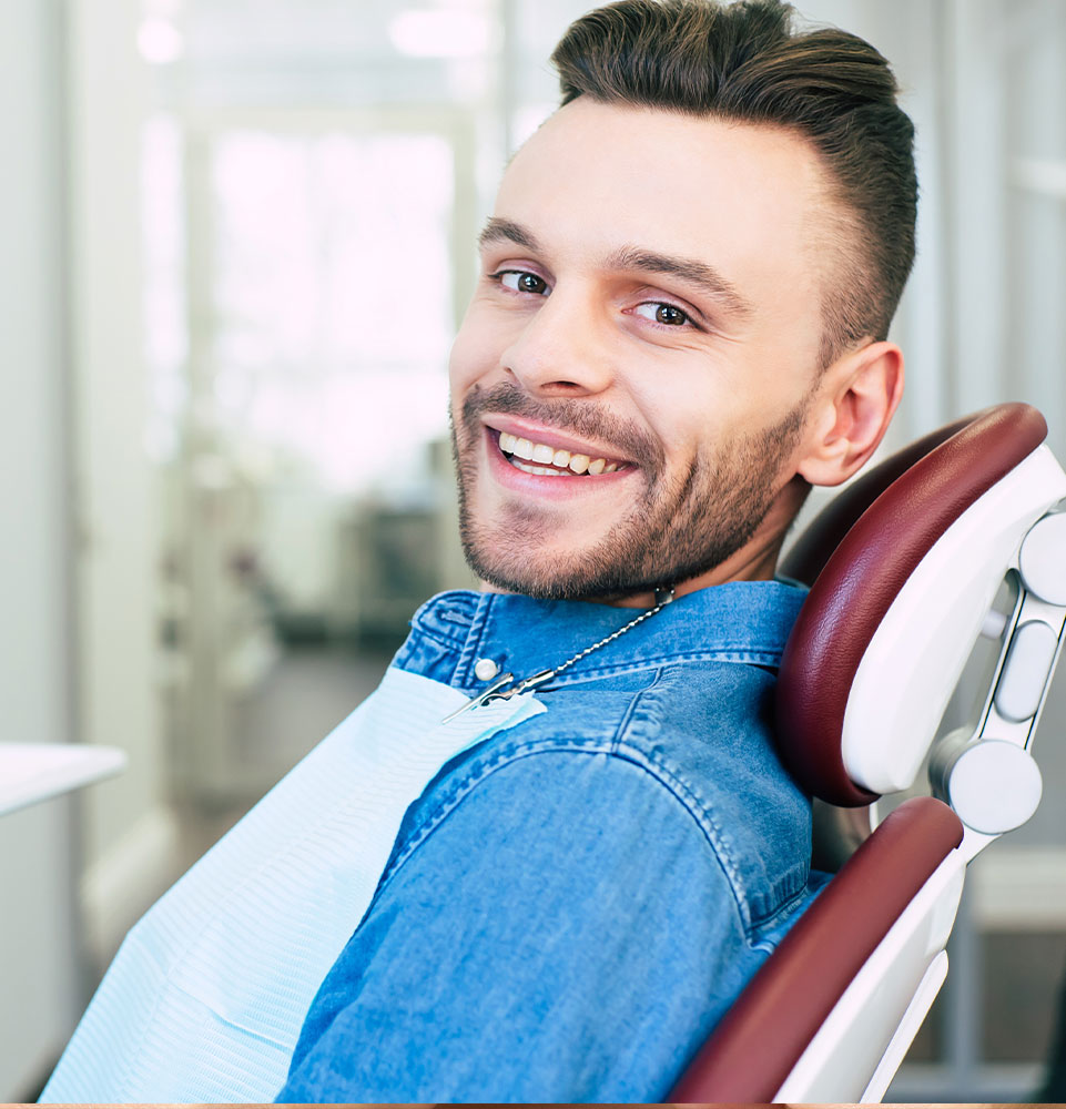 patient smiling brightly ready for their dental treatment