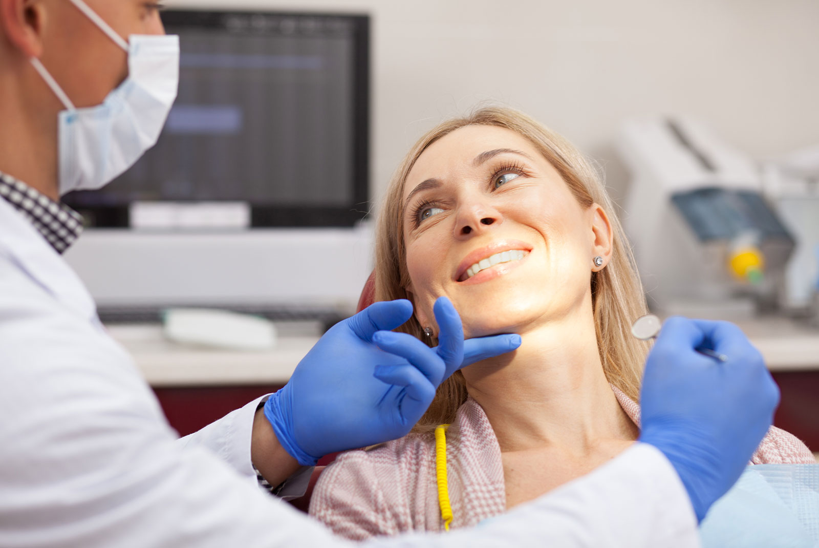 patient prep and ready for dental treatment